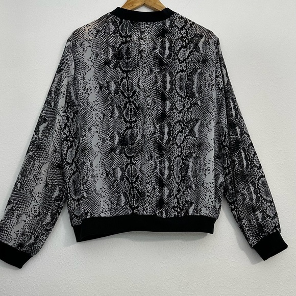 Philosophy Black and White Snakeskin Bomber Zip up Jacket - Picture 10 of 14